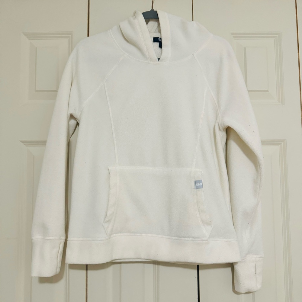 Gap Women's White Sweater with hood Size S